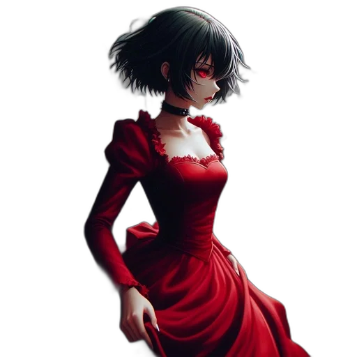dress, face, staff, crown transparent PNG cut-out
