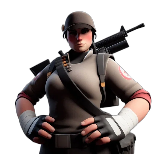 weapon, staff, jacket, face transparent PNG cut-out