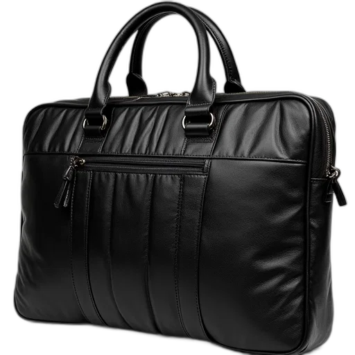 black, briefcase, has, large transparent PNG cut-out