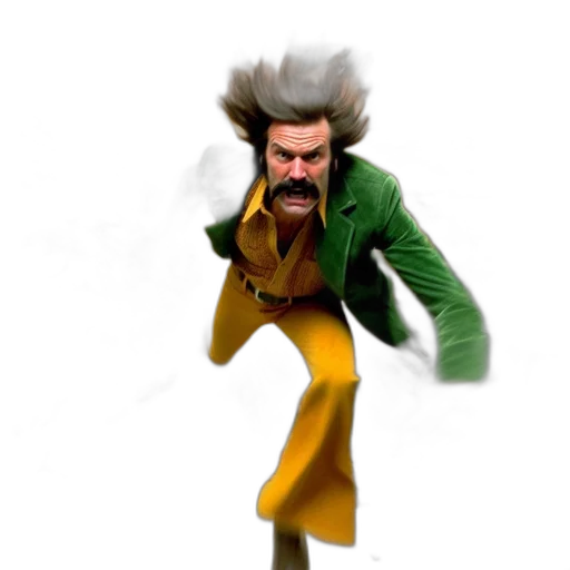 jacket, staff, hair, face transparent PNG cut-out
