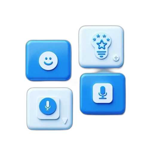 concept art, 3d render, blue, set transparent PNG cut-out
