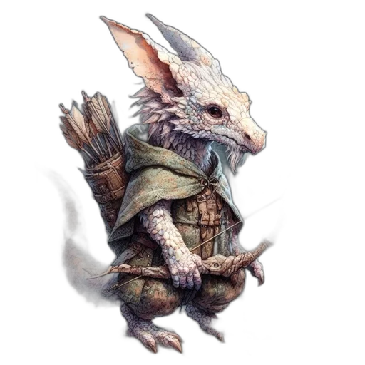 dragon, creature, animal, staff transparent PNG cut-out