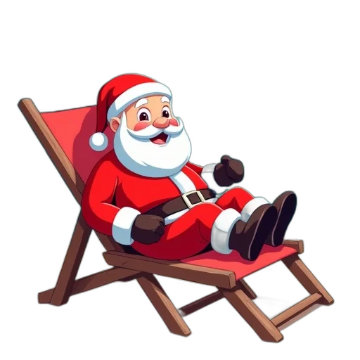 3d render, happy, cartoon, santa transparent PNG cut-out