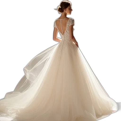 dress, photorealistic, golden, mrs transparent PNG cut-out