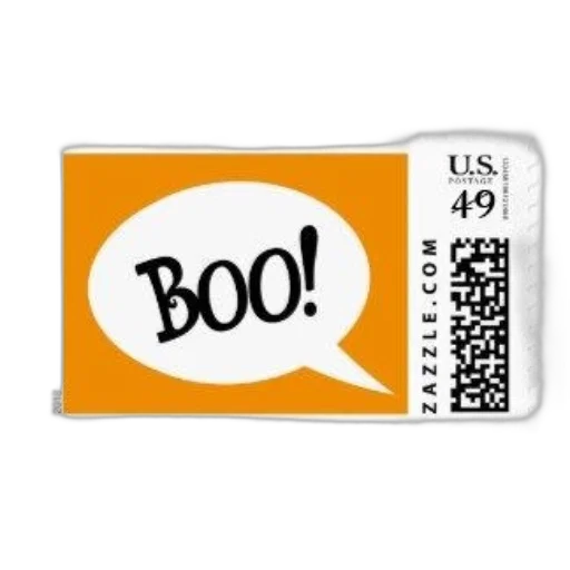 halloween-themed, postage, stamp, orange transparent PNG cut-out