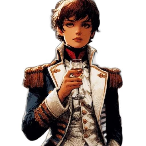 jacket, staff, face, weapon transparent PNG cut-out