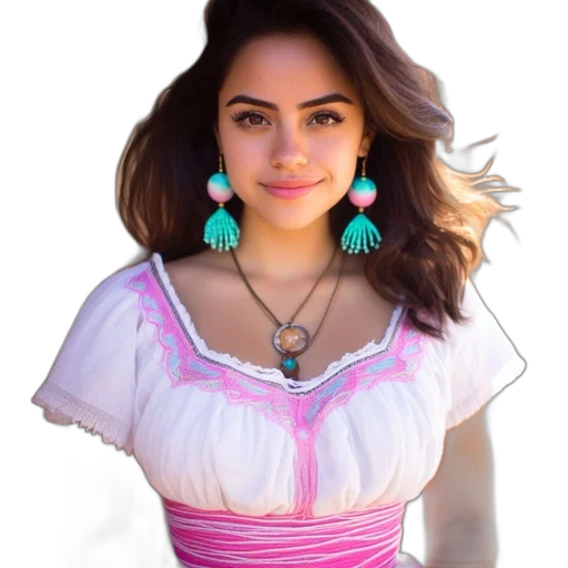 dress, jewelry, face, hair transparent PNG cut-out
