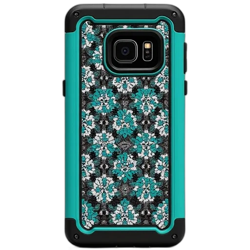 turquoise, floral, laced, pattern transparent PNG cut-out