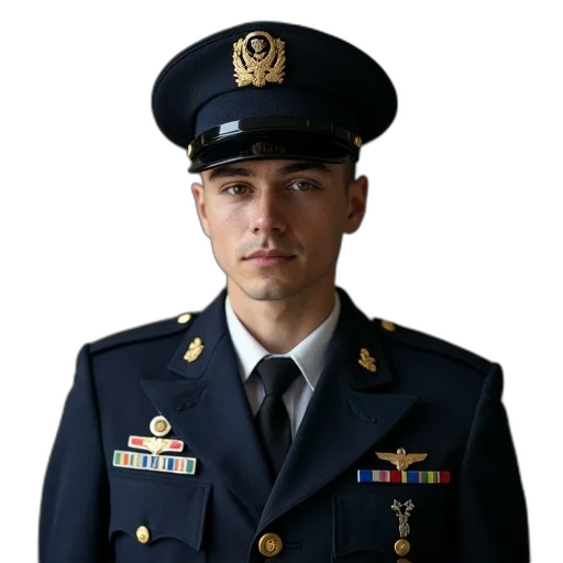 staff, jacket, face, hat transparent PNG cut-out