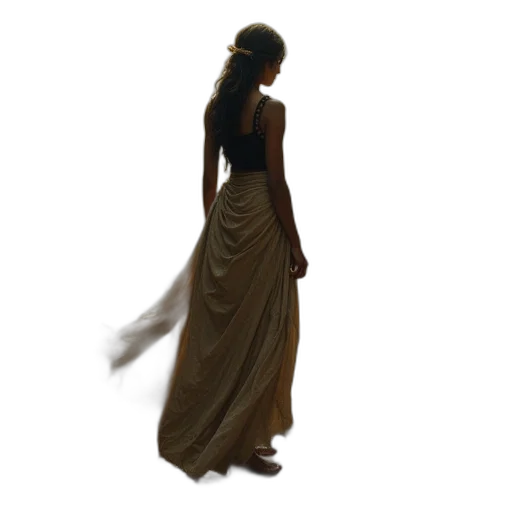 dress, jewelry, staff, crown transparent PNG cut-out