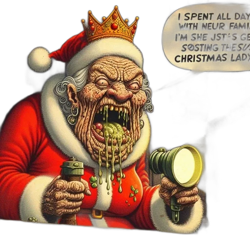concept art, santa, claus, ironic transparent PNG cut-out