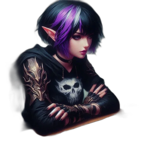 face, jacket, jewelry, fantasy art transparent PNG cut-out