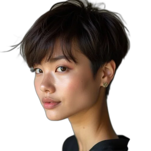 hair, face, jewelry, staff transparent PNG cut-out