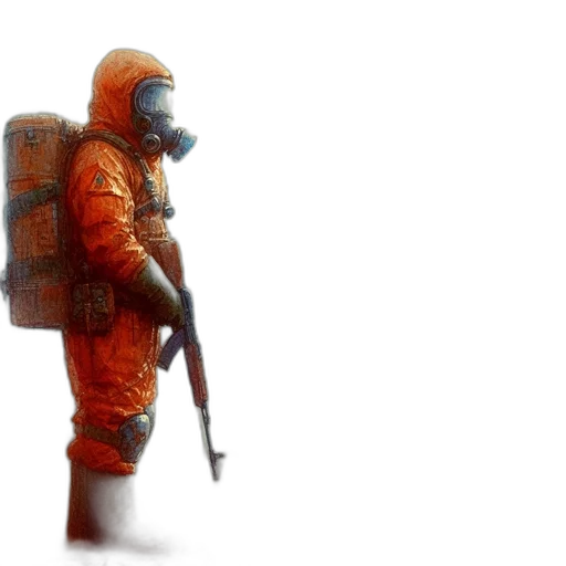 jacket, weapon, robot, mask transparent PNG cut-out