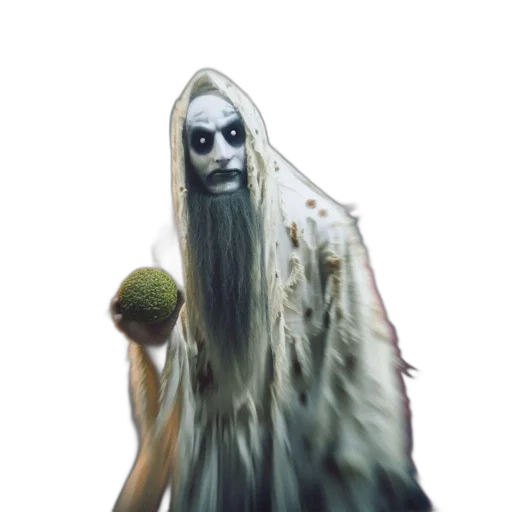 creature, hair, mask, staff transparent PNG cut-out