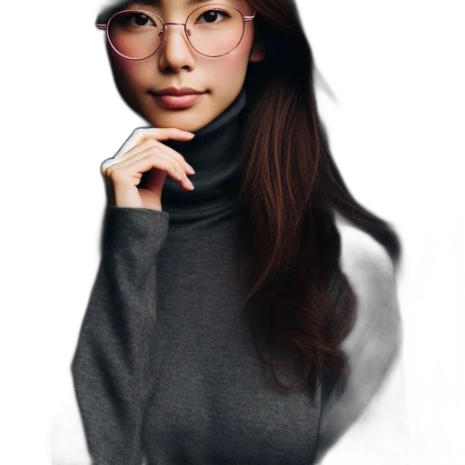face, jewelry, jacket, staff transparent PNG cut-out