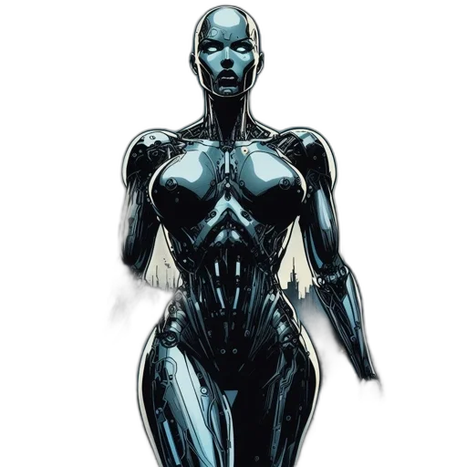 robot, dress, comic book art, concept art transparent PNG cut-out
