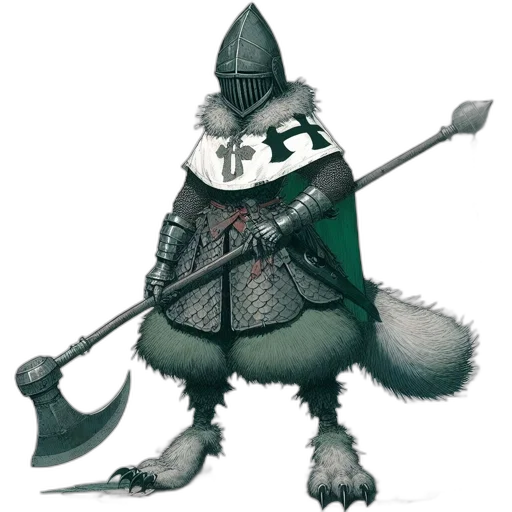 staff, animal, sword, fantasy art transparent PNG cut-out
