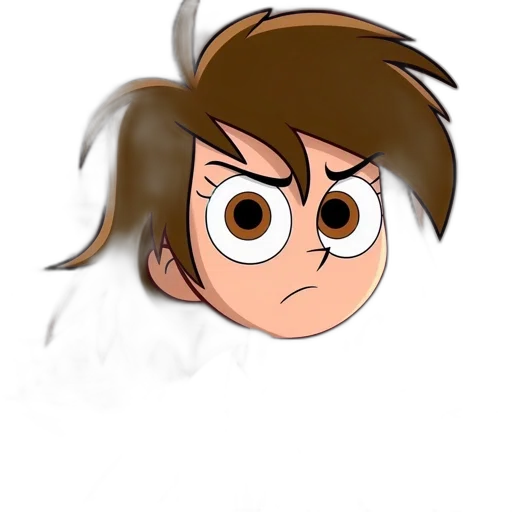 hair, face, creature, staff transparent PNG cut-out