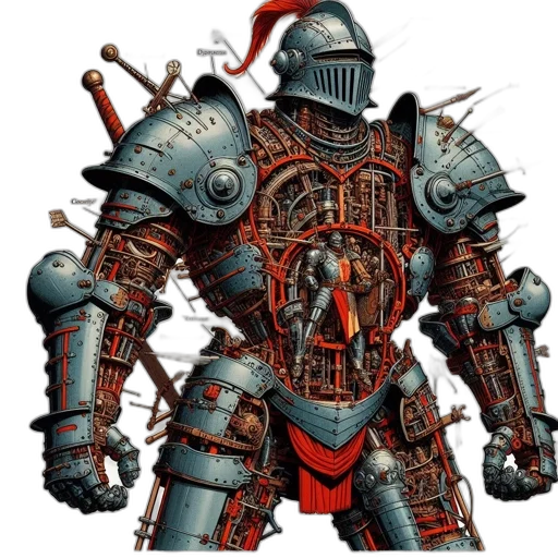 robot, weapon, concept art, 3d render transparent PNG cut-out
