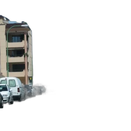 building, car, 3d render, photorealistic transparent PNG cut-out