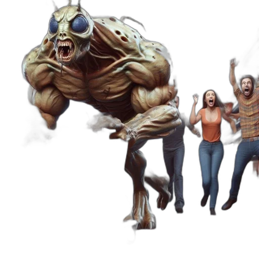 creature, concept art, 3d render, comic book art transparent PNG cut-out