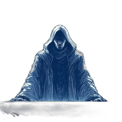 jacket, mask, creature, sword transparent PNG cut-out