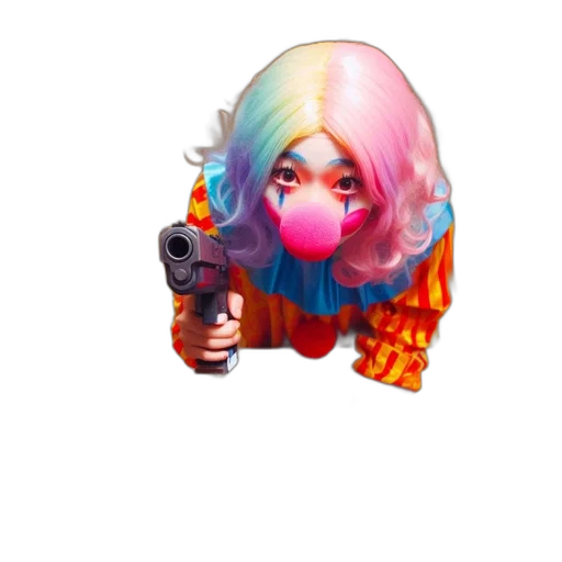 weapon, hair, mask, face transparent PNG cut-out