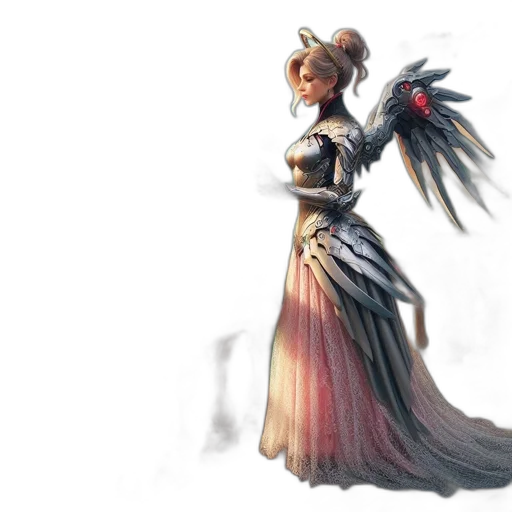 dress, staff, concept art, fantasy art transparent PNG cut-out
