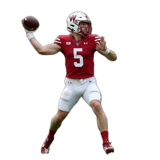 stanford, badgers, quarterback, prepares transparent PNG cut-out