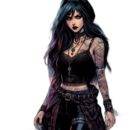comic book art, concept art, fantasy art, cyberpunk transparent PNG cut-out