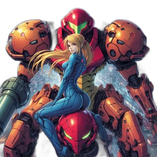 robot, comic book art, concept art, pixel art transparent PNG cut-out