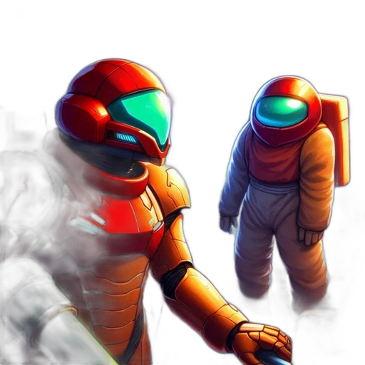 robot, concept art, pixel art, 3d render transparent PNG cut-out