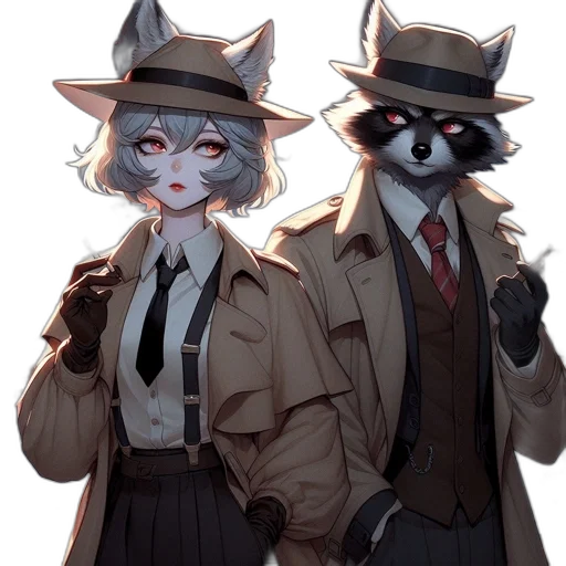 staff, mask, jacket, hat transparent PNG cut-out