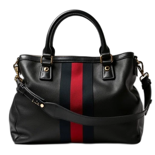 gucci, black, monogram, canvas transparent PNG cut-out