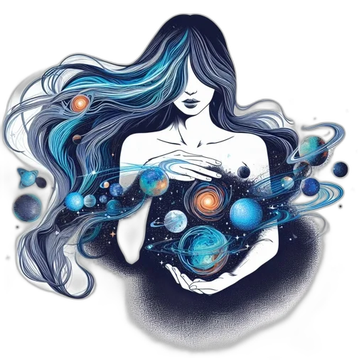 hair, dress, jewelry, fantasy art transparent PNG cut-out