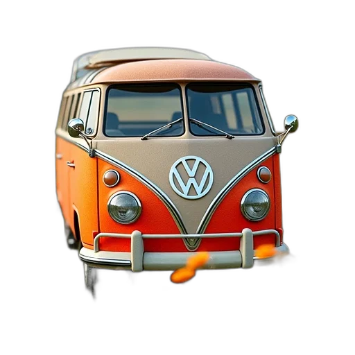 car, 3d render, photorealistic, hippie transparent PNG cut-out