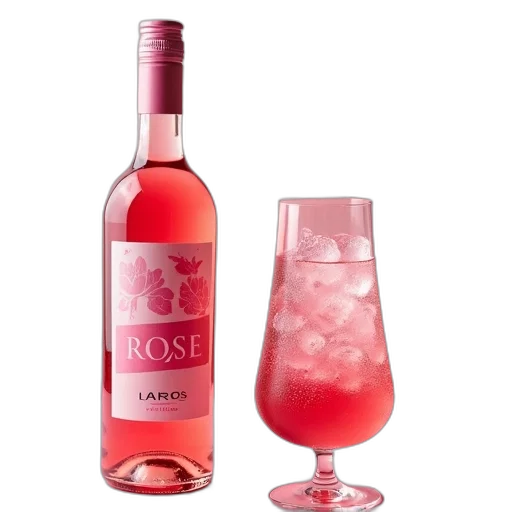 bottle, laros, rose, wine transparent PNG cut-out
