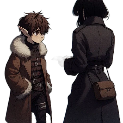 jacket, staff, weapon, concept art transparent PNG cut-out