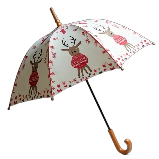 umbrella, staff, rain, reindeers transparent PNG cut-out