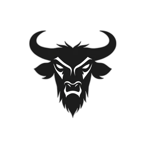 monochrome, bull, icon, form transparent PNG cut-out