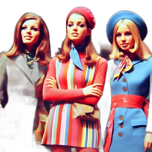 3d render, colorful, three, women transparent PNG cut-out