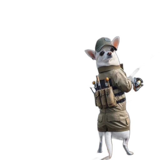 jacket, animal, staff, weapon transparent PNG cut-out