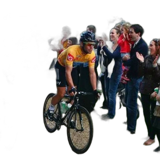 photorealistic, concept art, group, cyclists transparent PNG cut-out
