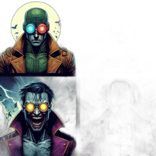 mask, comic book art, concept art, cyberpunk transparent PNG cut-out