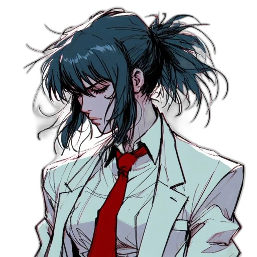 jacket, staff, mask, hair transparent PNG cut-out