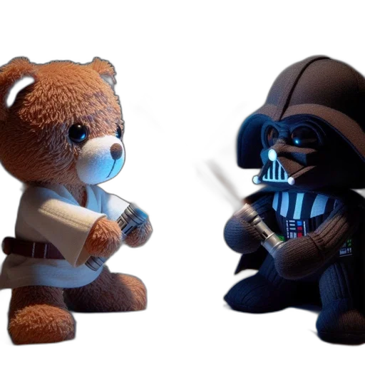 concept art, 3d render, two, plush transparent PNG cut-out