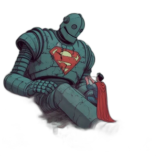 robot, sword, weapon, comic book art transparent PNG cut-out