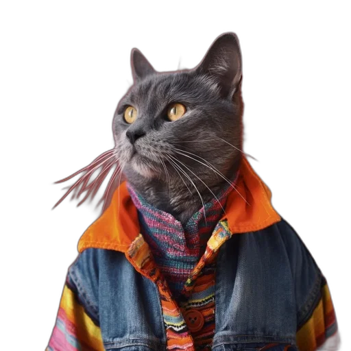 jacket, animal, creature, hat transparent PNG cut-out