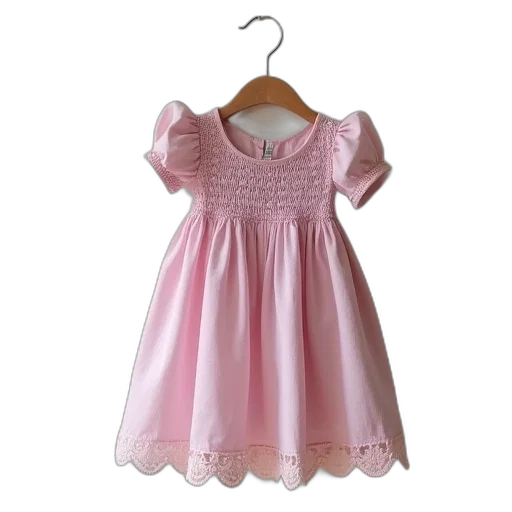 dress, lila, lace, smocked transparent PNG cut-out